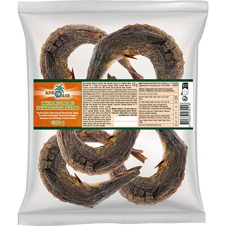 Fish Dried Smoked) AFROASE Barracuda Rings Smoked & Dried - Box 10 x 150 g (AEF)