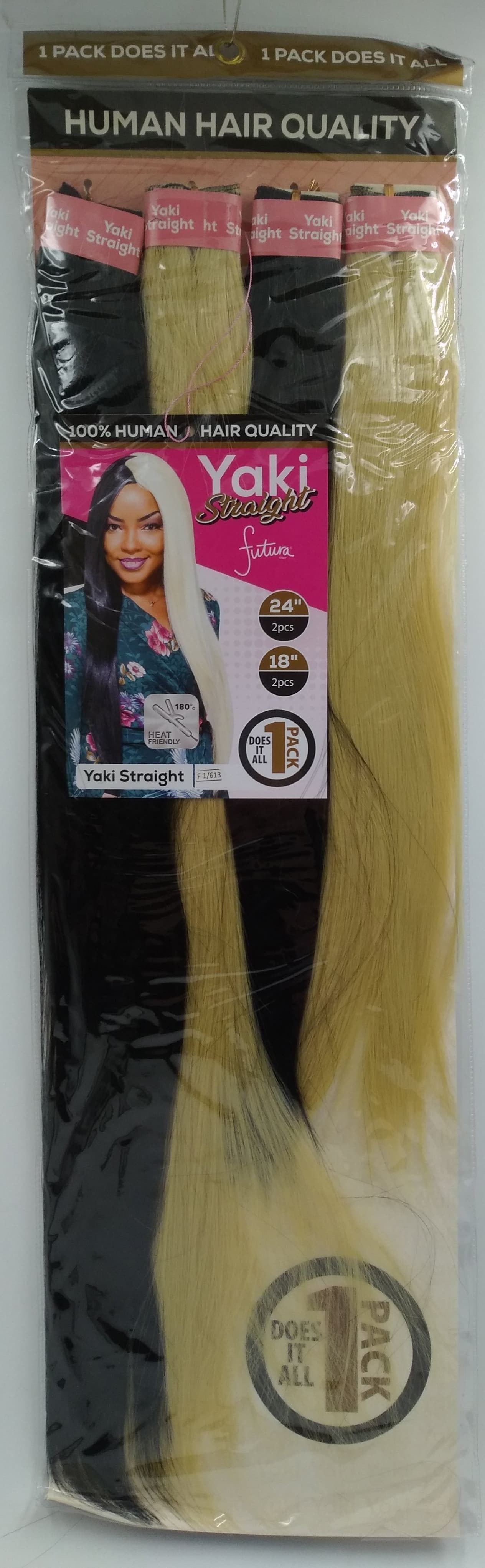 (Human Hair) Darling Yaki Straight Human Hair Quality 18/24'' F1/613.