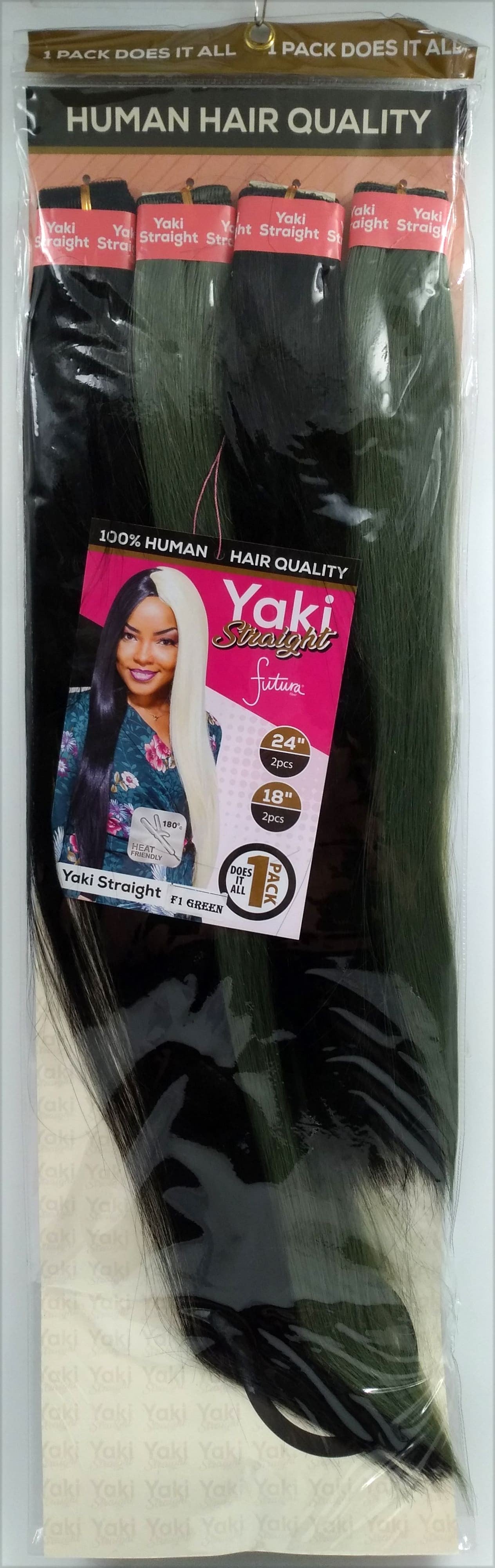 Darling Yaki Straight Human Hair Quality 18/24'' F1/Green.