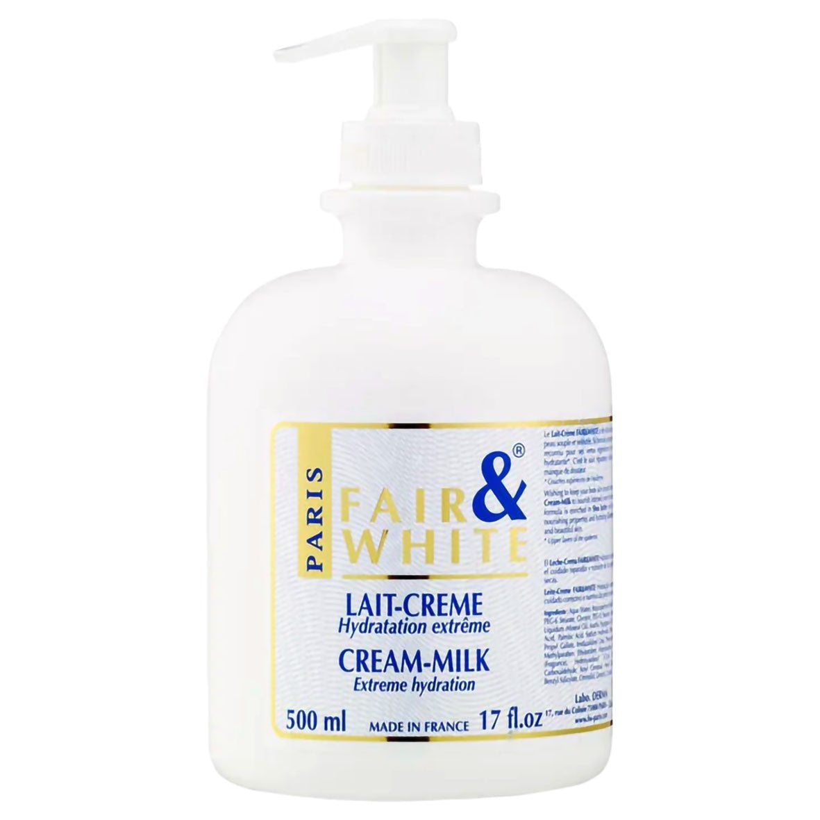 (Body Milk) Fair & White Lait-Crème Hydratation Extréme 500 ml.