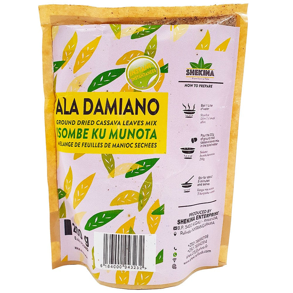 (Dried Vegetable Leaves) Isombe Ku Munota - Ground Cassava Leaves Mix - 200 gr. (AHCO)