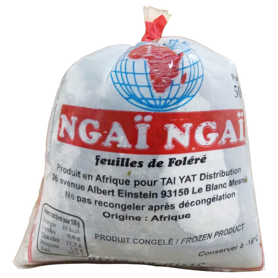 (African Vegetable Leaves Frozen) Ngai Ngai ..Sour Sour - Sorrel- Bisarb Pkt. 500 gr.