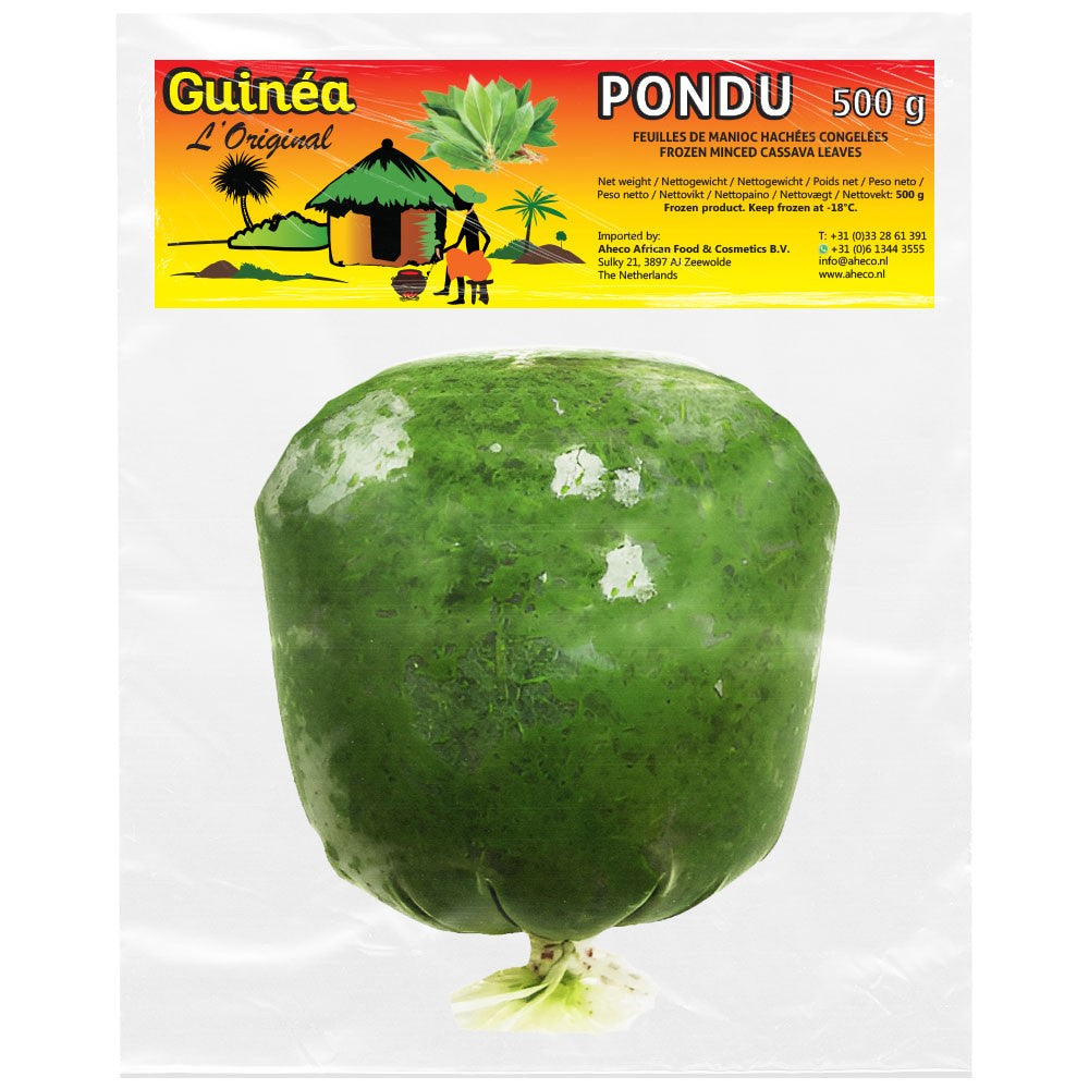 (Frozen Vegetable Leaves) Pondu Cassave Leaves - Guinéa L'Original - Box 30 x 500 gr.