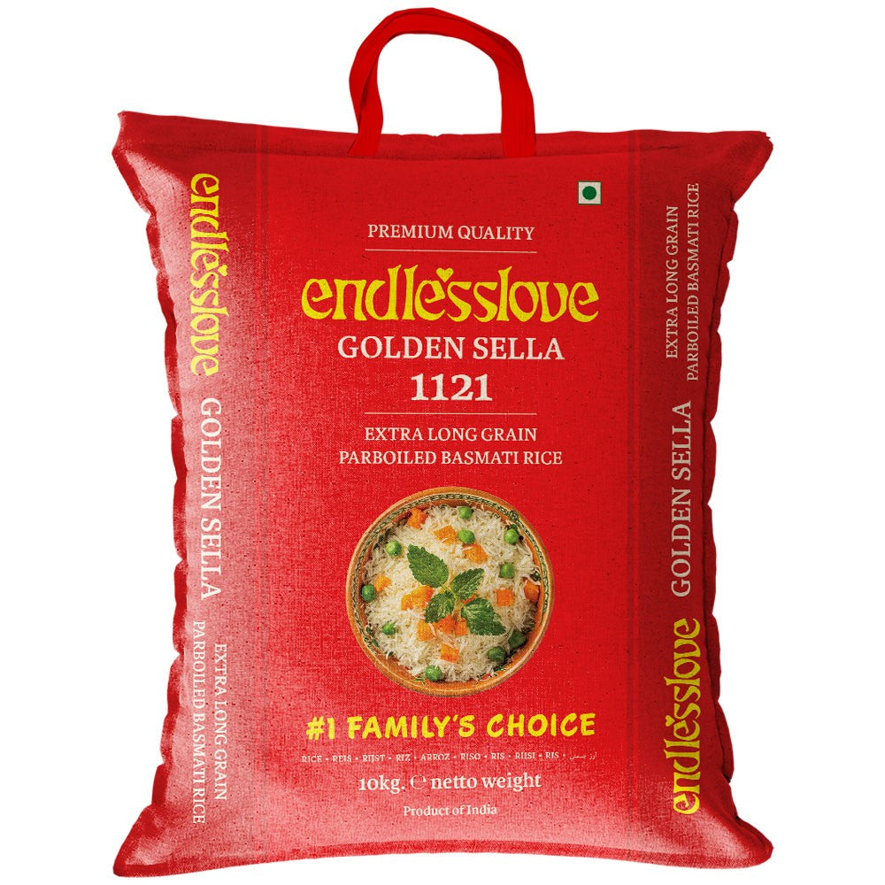 (Basmati Parboiled Rice) Basmati Parboiled Golden Sella Endlesslove - 10 kg.