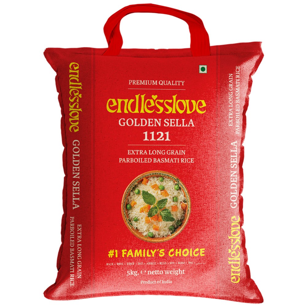 (Basmati Parboiled Rice) Basmati Parboiled Golden Sella Endlesslove - 5 kg.