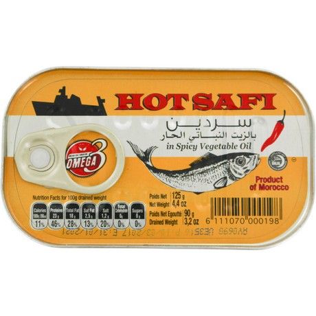 (Canned Seafood) SAFI Sardine in Vegetable Oil Spicy - Box 50 x 125 gr. (AEF)
