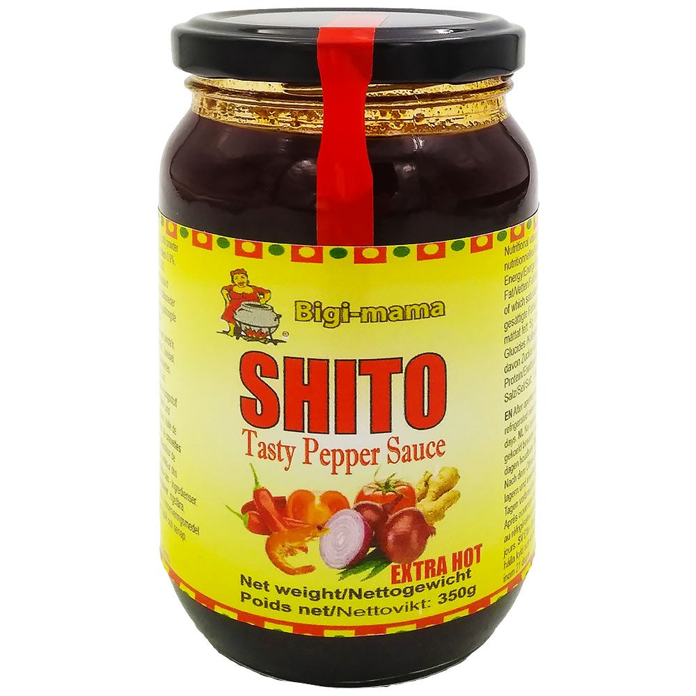 (Hot Pepper Sauce) Shito Extra Hot Bigi Mama Glass Ctn 6 x 350 gr