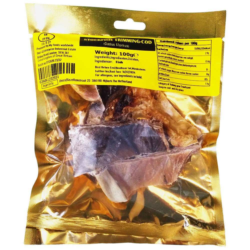 (Fish Dried) Stockfish Cod Belly/Trimming - Bigi Mama - 100 gr.