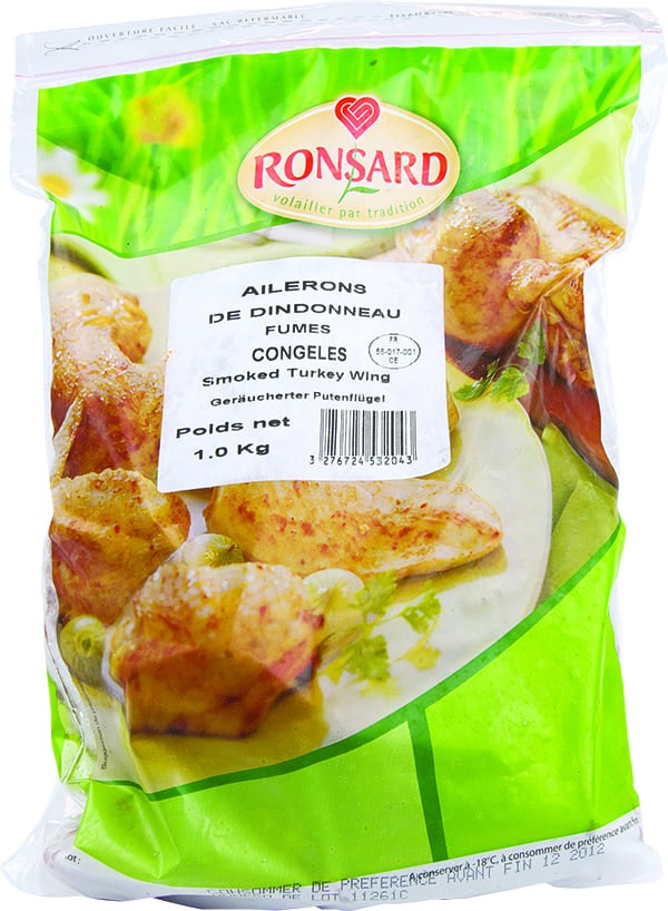 (Frozen Turkey Wings Smoked) Turkey Wings Smoked - Aileron Dinde Fume - 1 kg. (AHCO)