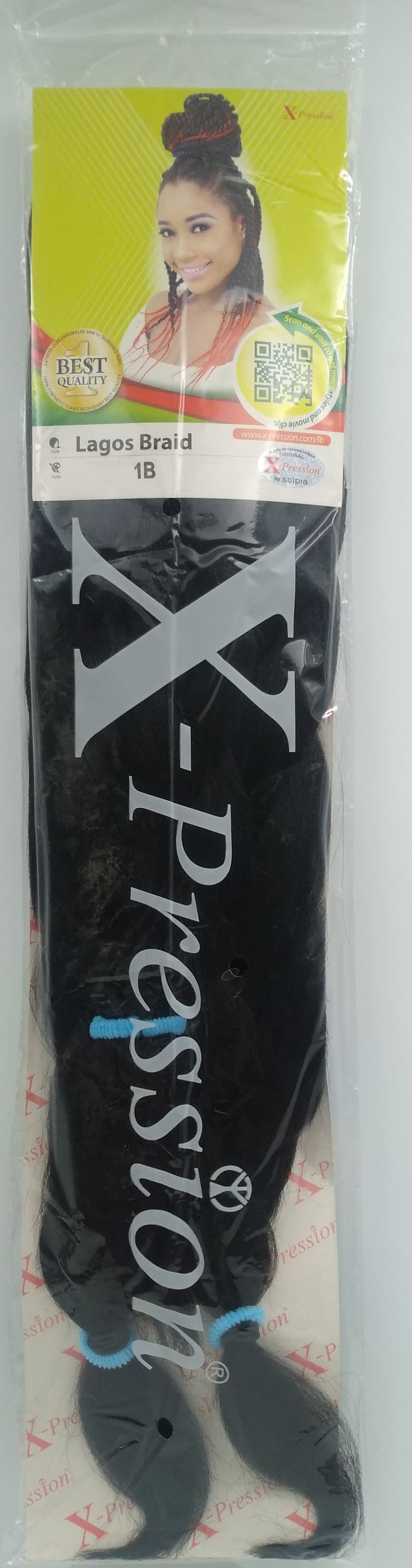 (Hair Braid) X-Pression Lagos Braid Colour 1B.