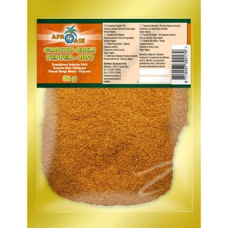 (Chili Ground Hot) AFROASE  Chili Pepper Ground Hot - 80 gr (AEF)