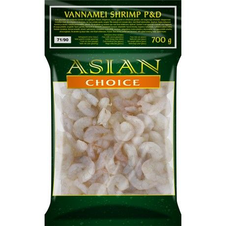 (Frozen Seafood Shrimp) ASIAN CHOICE  Vannamei Shrimp P&D 71/90 - 1 kg (AEF)