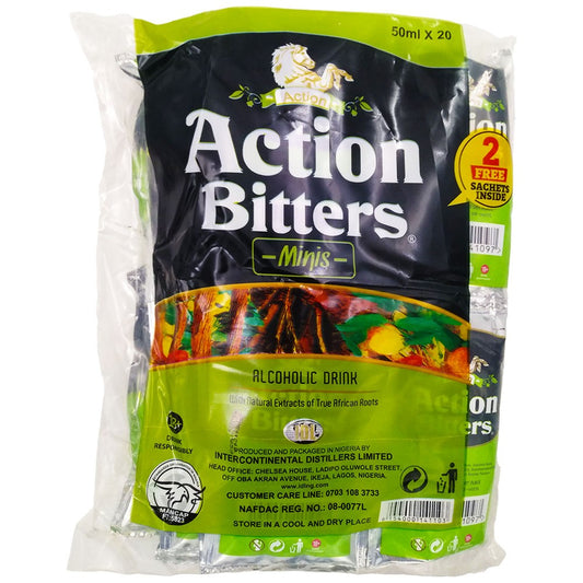(Beverage Drink Nigeria) Action Bitters Minis  120 x 50 ml.