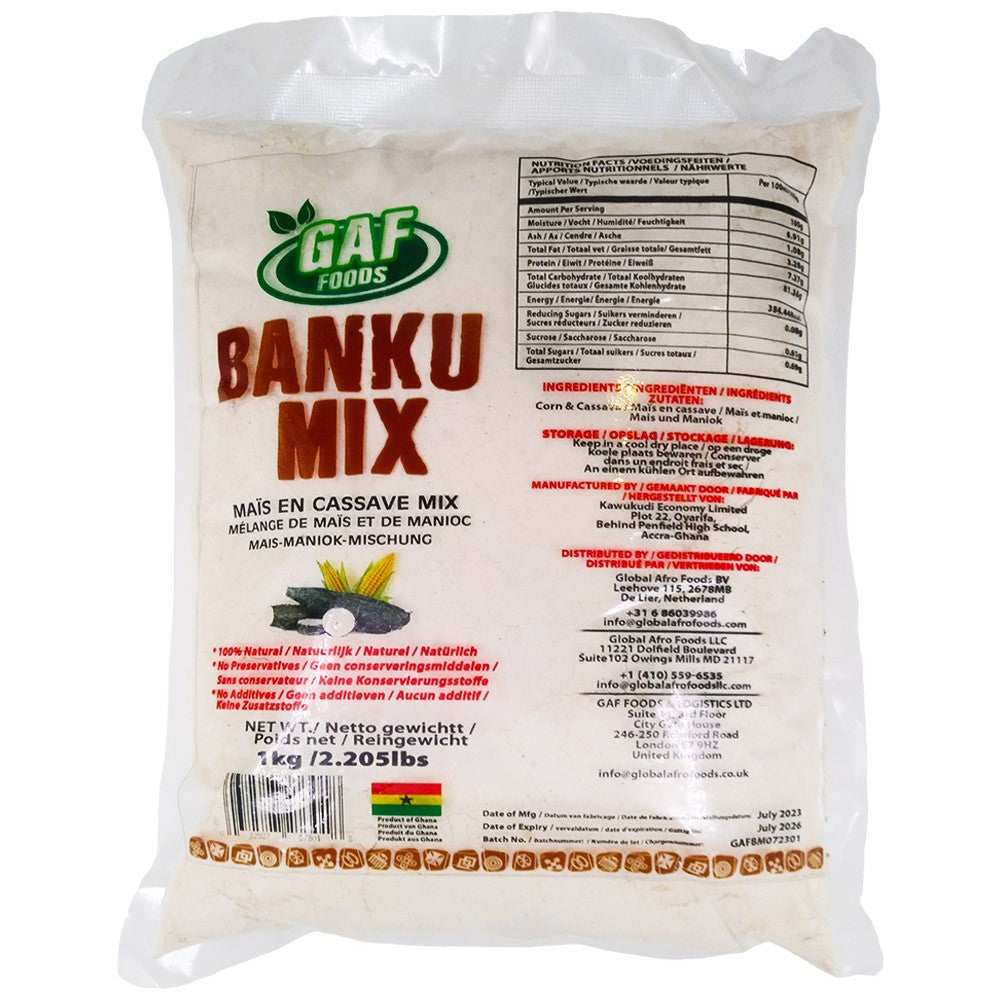 (Flour Banku) Banku Mix Ghana GAF Foods  1 kg.