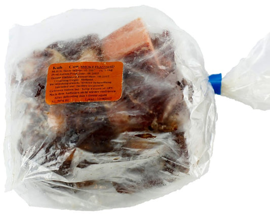 (Frozen Cow Meat) Smoked Cow Meat Halal Pieces Smoked  - Box 12 x 1 kg.(AHCO)