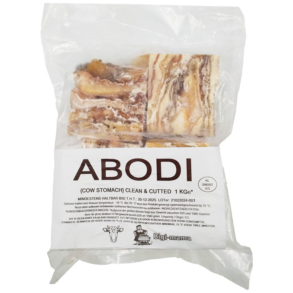 (Frozen Cow Tripe) Cow Stomach Abodi, Cut - BM - 1 kg.