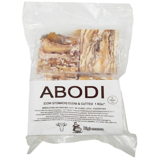 (Frozen Cow Tripe) Cow Stomach Abodi, Cut - BM - 1 kg.