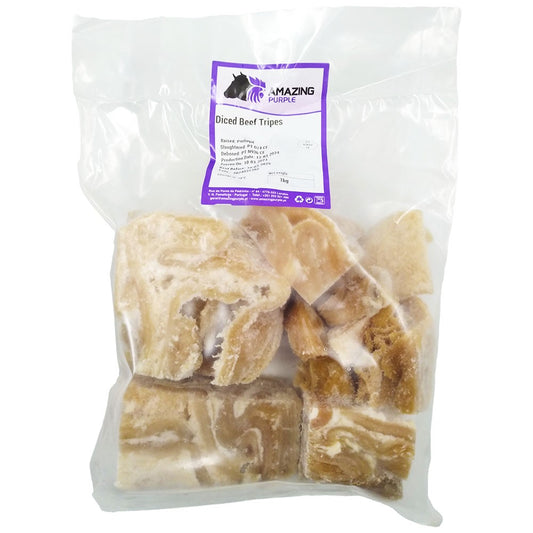 (Frozen Cow Tripe) Cow Stomach Shaki, Tripe, Cut - Amazing Purple - 1 kg.