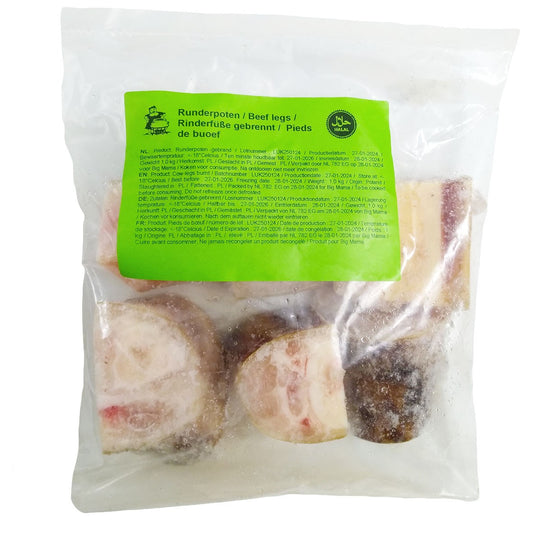 (Frozen Burned Cow Leg)  Cow Leg  Burned, Cut, African Style - Bigi Mama 1 kg.