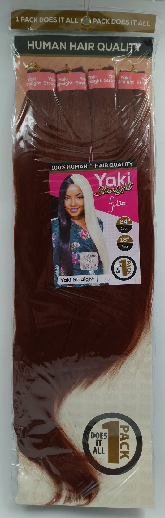 (Human Hair) Darling Yaki Straight Human Hair Quality 18/24'' Colour 35.