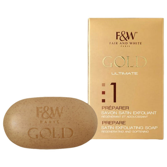 (Bar Soap) Fair & White Gold NR1 Satin Exfoliating Soap 200 gr.