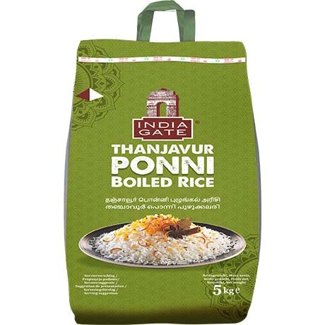 (Basmati Rice Ponni Boiled) INDIA GATE  Ponni Rice Boiled Thanjavur 1 x 5 kg (AEF)