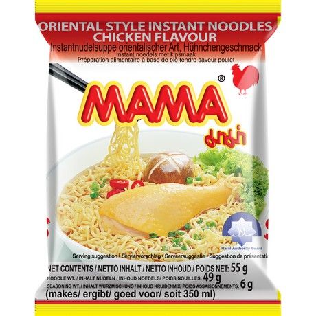 (Instant Meals) MAMA  Instant Noodles Chicken Halal - Box 30 x 55 g