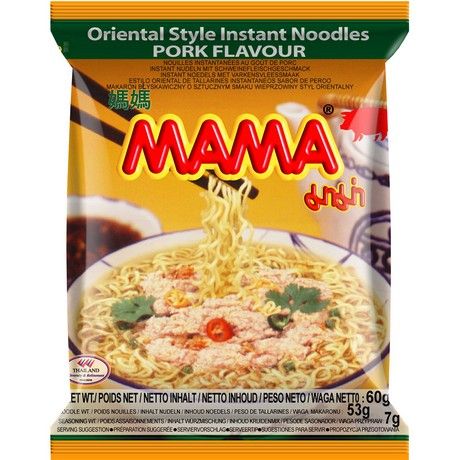 (Instant Meals) MAMA  Instant Noodles Pork - Box 30 x 60 gr (AEF)