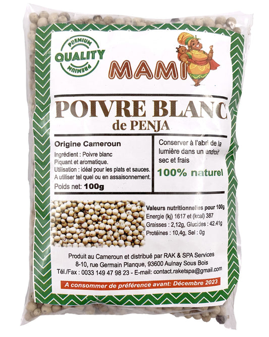 (Seasoning White Pepper) Pepper White Penja - Poivre Blanc de Penja - Box 10 x 100 gr.