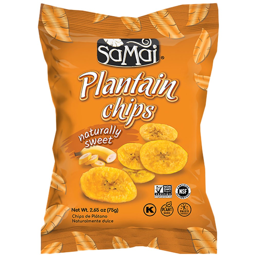 Plantain Chips Samai Naturally Sweet - (Box 15 x 75 gr).