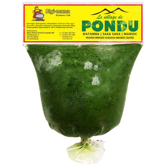 (African Vegetable Leaves) Pondu  Cassava Leaves - Le Village - Pkt. 450 gr.