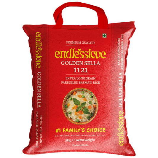 (Basmati Parboiled Rice)  Basmati Parboiled Golden Sella Endlesslove - 5 kg.