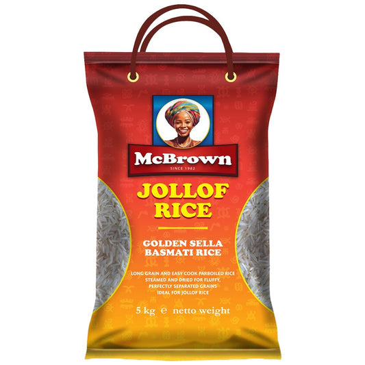 (Basmati Parboiled Rice) Rice Basmati Parboiled Sella Jollof McBrown -  5 kg.(AHCO)