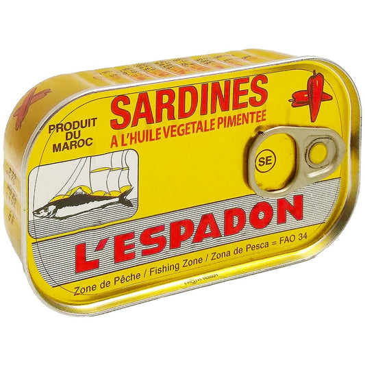 (Canned Seafood) Sardines L'espadon Hot Box 50 x 125 gr. (AHCO)