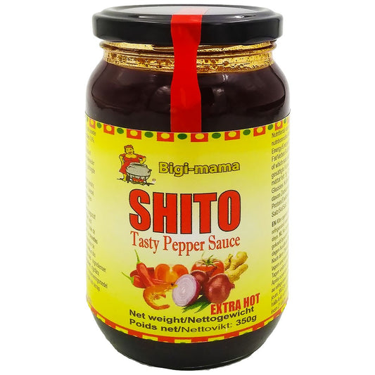 (Hot Pepper Sauce) Shito Extra Hot Bigi Mama Glass Ctn 6 x 350 gr