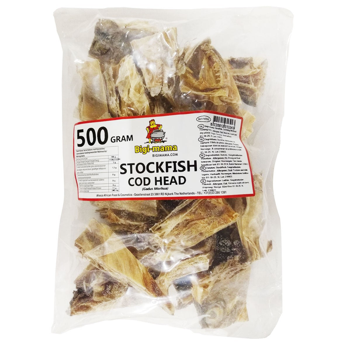 (Fish Dried) Stockfish Cod Heads - Bigi Mama - 500 gr.