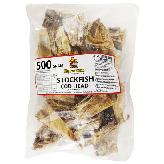 (Fish Dried) Stockfish Cod Heads - Bigi Mama - 500 gr.