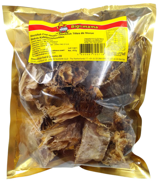 (Fish Dried) Stockfish Cod Heads - Bigi Mama - 400 gr.