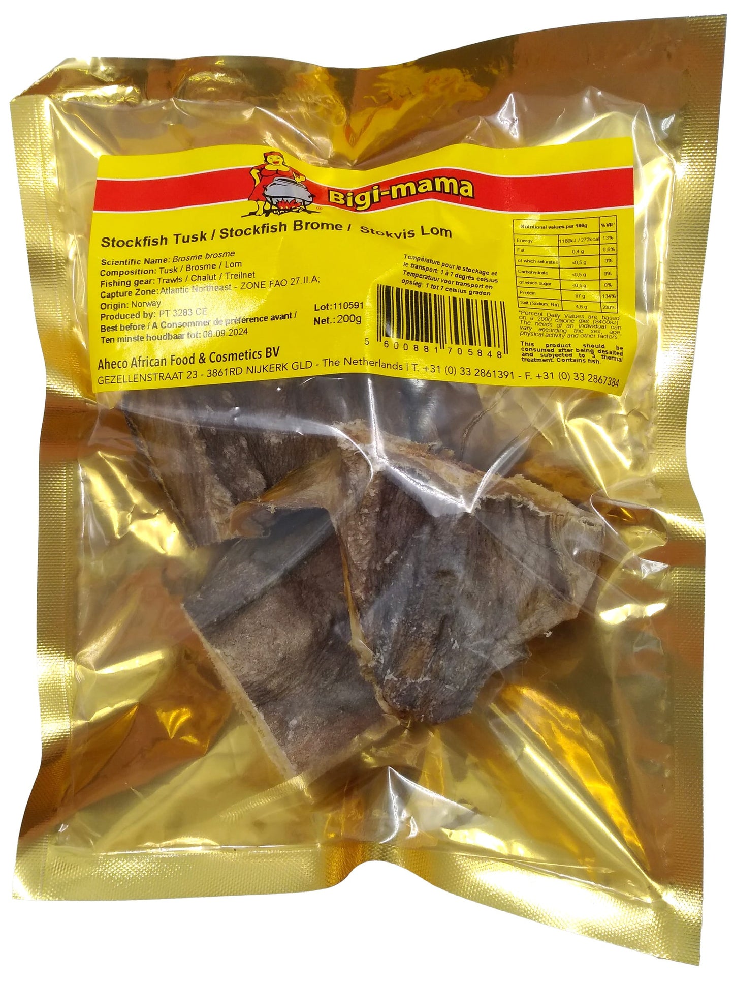 (Fish Dried) Stockfish Tusk Steaks - Bigi Mama - 200 gr.