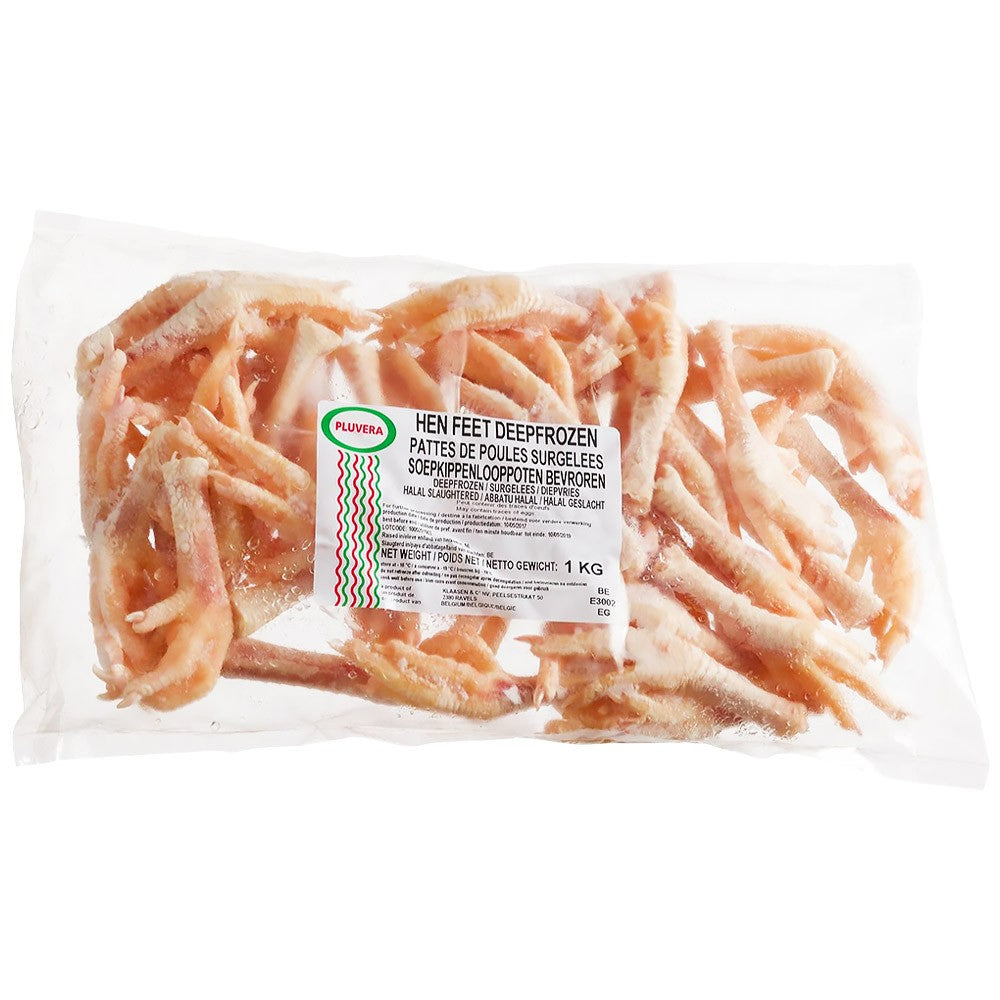(Frozen Hens Feet) Strong Chicken Halal Pluvera - Hen Feet 10 kg.