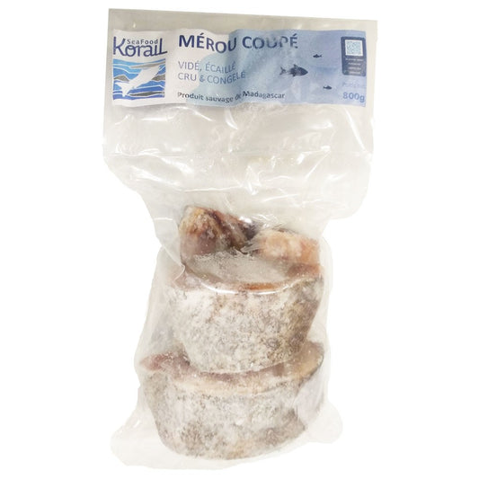 (Fish Steaks Frozen) Thiof Merou Coupé G 3-4 kg Steaks With Head Pkt. 800 gr.