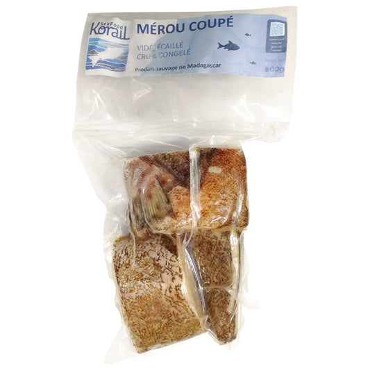 (Fish Steaks Frozen) Thiof  Merou Coupé P 1-2 kg Steaks With Head Pkt 800 gr.