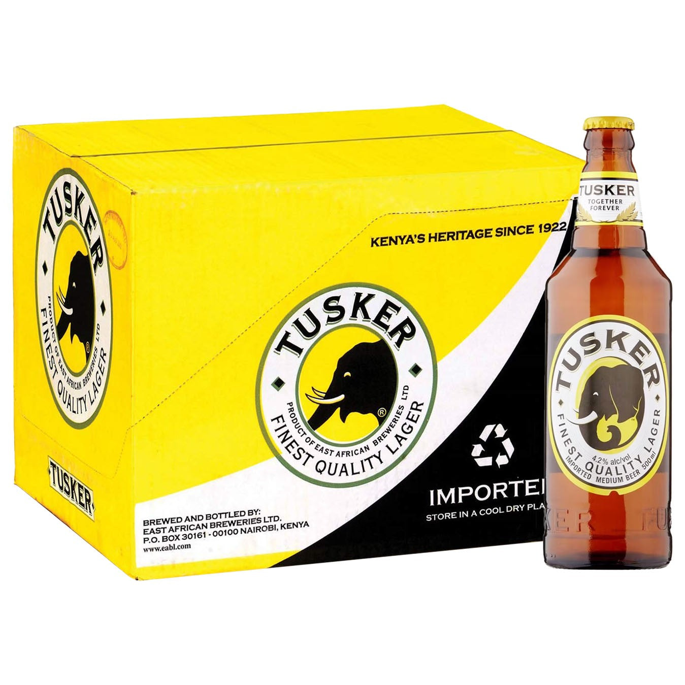 (Beverage Drink Beer) Tusker Large Kenya 12 x 500 ml.