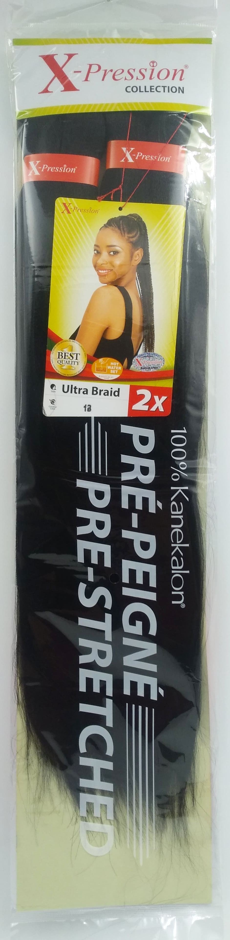 (Hair Braid) X-Pression UB 2x Pre-Streched Colour 1B.
